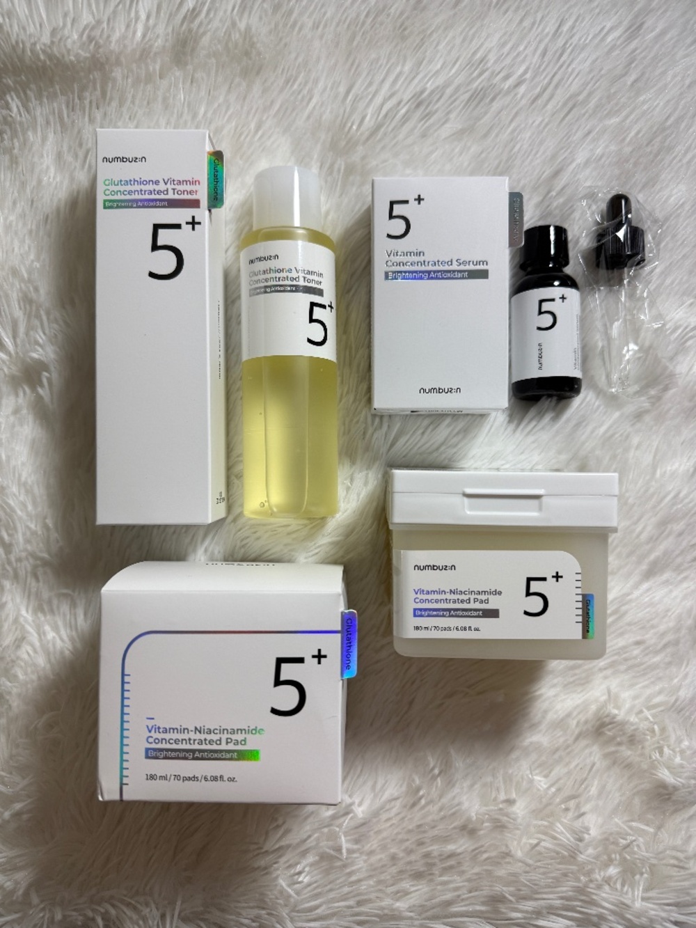 Numbuzin No. 5 Vitmain Concentrated Toner, Pads & Serum Trio